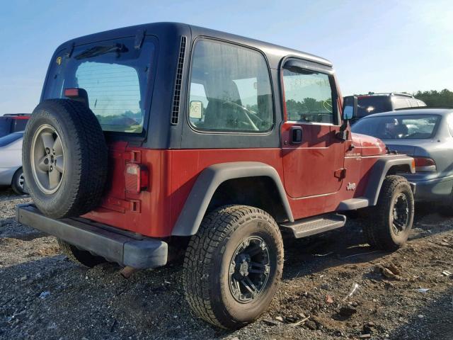 1J4FY19S1XP427681 - 1999 JEEP WRANGLER / RED photo 4