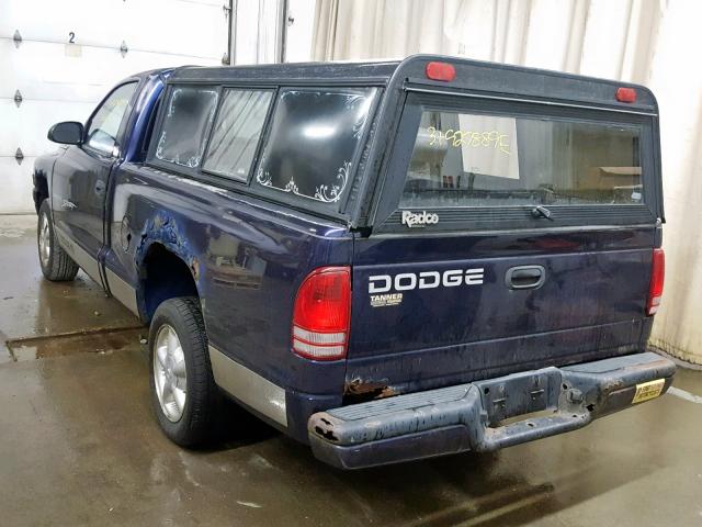 1B7FL26X7XS178682 - 1999 DODGE DAKOTA PURPLE photo 3