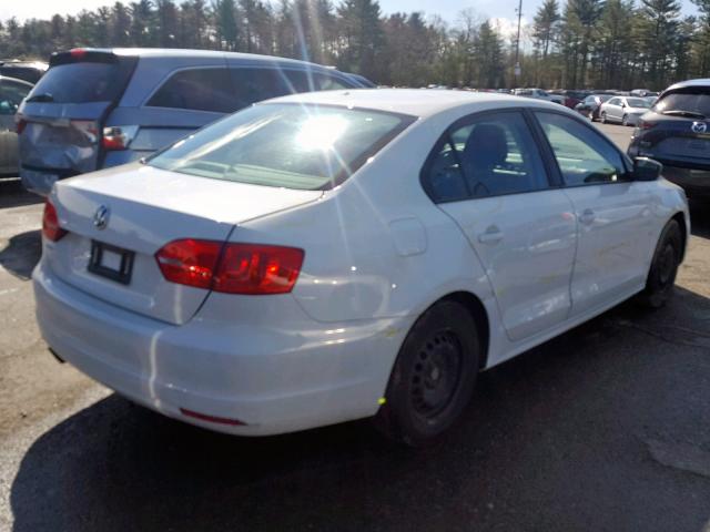 3VW1K7AJ8EM327424 - 2014 VOLKSWAGEN JETTA BASE WHITE photo 4