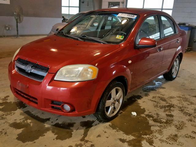 KL1TG56618B121595 - 2008 CHEVROLET AVEO LT RED photo 2