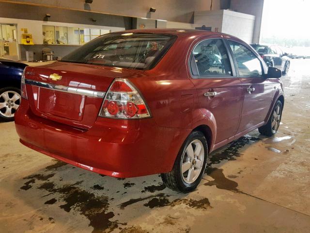 KL1TG56618B121595 - 2008 CHEVROLET AVEO LT RED photo 4