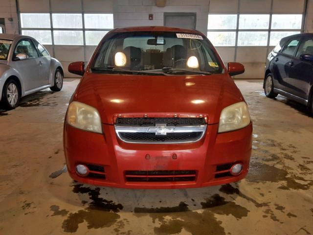 KL1TG56618B121595 - 2008 CHEVROLET AVEO LT RED photo 9