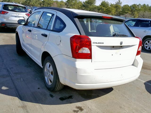 1B3HB28B77D511708 - 2007 DODGE CALIBER WHITE photo 3