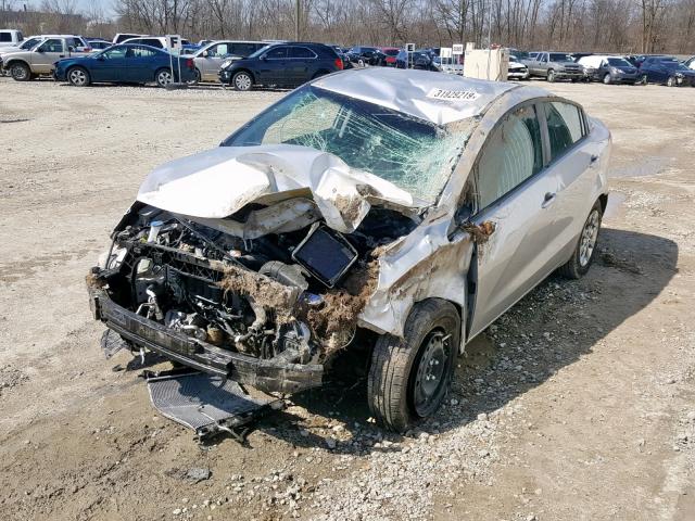 KNADM4A36D6223634 - 2013 KIA RIO LX SILVER photo 2