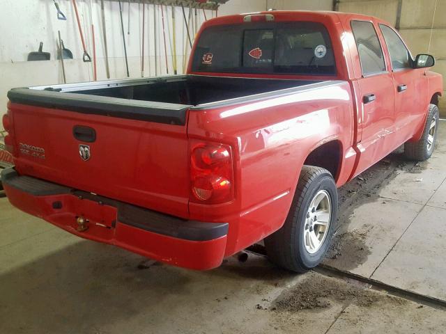 1D7HW48K28S517711 - 2008 DODGE DAKOTA QUA RED photo 4