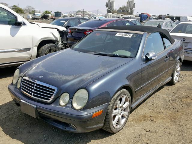 WDBLK70G62T102397 - 2002 MERCEDES-BENZ CLK 430 BLUE photo 2