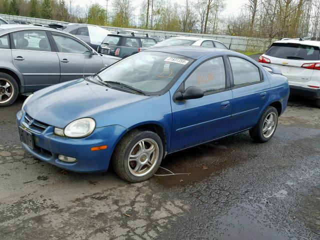 1B3ES56C52D651331 - 2002 DODGE NEON ES BLUE photo 2