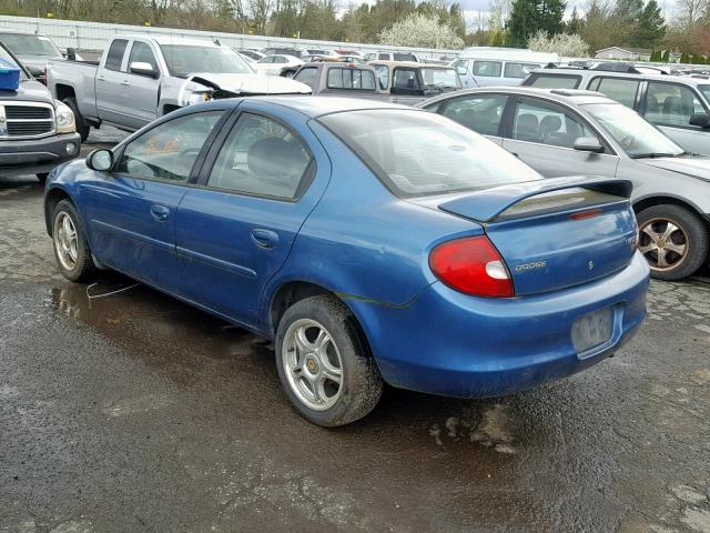 1B3ES56C52D651331 - 2002 DODGE NEON ES BLUE photo 3