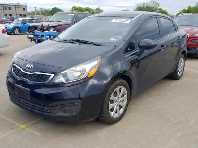 KNADN4A34D6209907 - 2013 KIA RIO EX BLACK photo 2