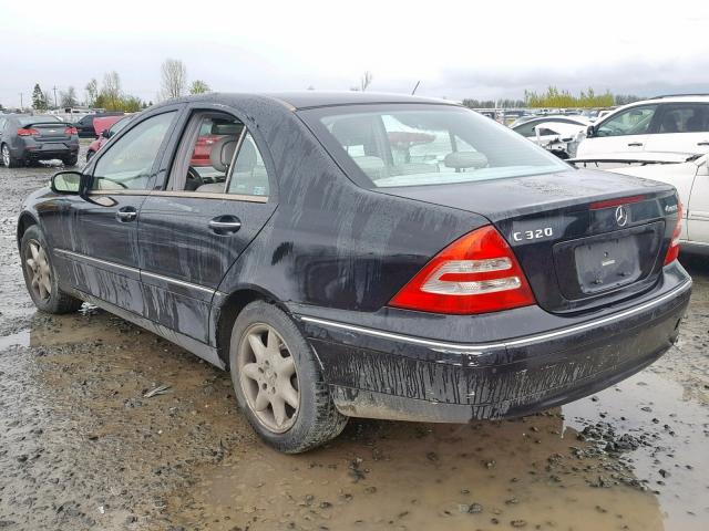 WDBRF84J63F433586 - 2003 MERCEDES-BENZ C 320 4MAT BLACK photo 3