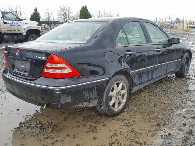 WDBRF84J63F433586 - 2003 MERCEDES-BENZ C 320 4MAT BLACK photo 4