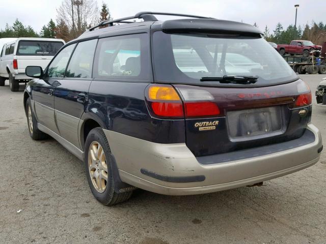 4S3BH686317615910 - 2001 SUBARU LEGACY OUT BLUE photo 3