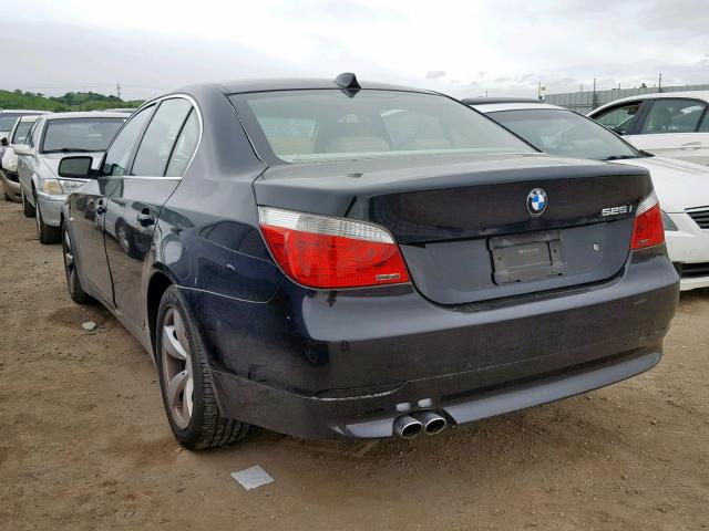 WBANE53597CW61818 - 2007 BMW 525 I BLACK photo 3