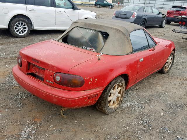 JM1NA3515L0118037 - 1990 MAZDA MX-5 MIATA RED photo 4