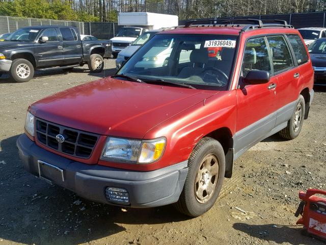 JF1SF6356WG702444 - 1998 SUBARU FORESTER L RED photo 2