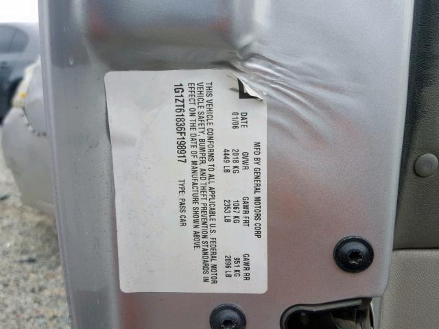 1G1ZT61836F198917 - 2006 CHEVROLET MALIBU MAX 灰色 照片 10