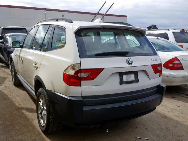 WBXPA73424WB29014 - 2004 BMW X3 2.5I WHITE photo 3