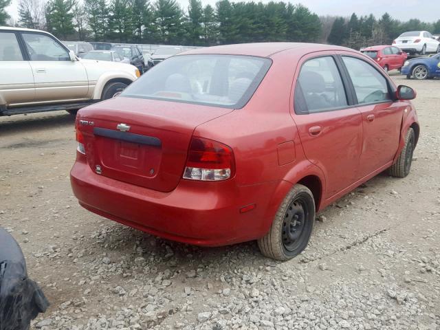 KL1TD52675B306504 - 2005 CHEVROLET AVEO BASE ბურგუნდია ფოტო 4
