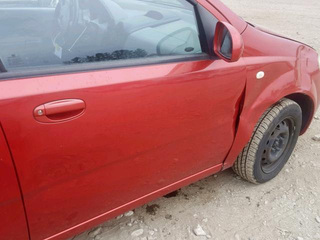 KL1TD52675B306504 - 2005 CHEVROLET AVEO BASE ბურგუნდია ფოტო 9