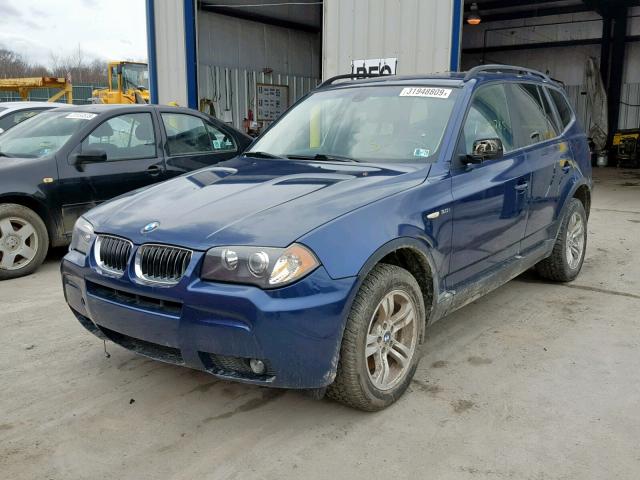 WBXPA93496WD25644 - 2006 BMW X3 3.0I BLUE photo 2