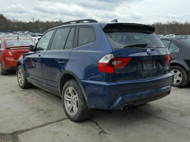 WBXPA93496WD25644 - 2006 BMW X3 3.0I BLUE photo 3