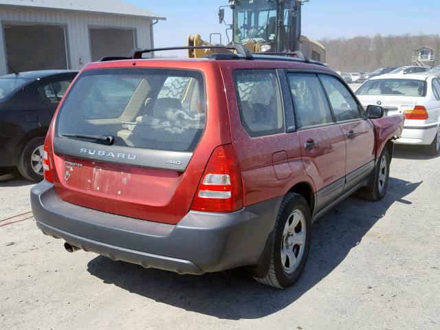 JF1SG63684H701891 - 2004 SUBARU FORESTER 2 RED photo 4