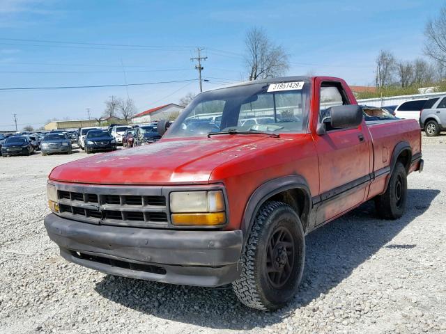 1B7FL26Y8NS689419 - 1992 DODGE DAKOTA RED photo 2