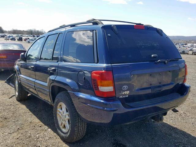 1J8GW48N44C129473 - 2004 JEEP GRAND CHER BLUE photo 3