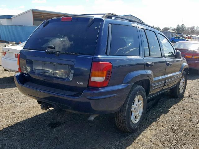 1J8GW48N44C129473 - 2004 JEEP GRAND CHER BLUE photo 4