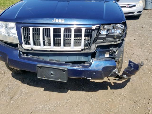 1J8GW48N44C129473 - 2004 JEEP GRAND CHER BLUE photo 9