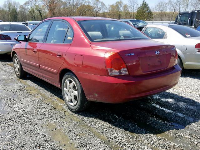 KMHDN46D64U784019 - 2004 HYUNDAI ELANTRA RED photo 3