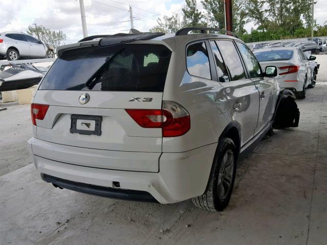 WBXPA93466WD34768 - 2006 BMW X3 3.0I WHITE photo 4