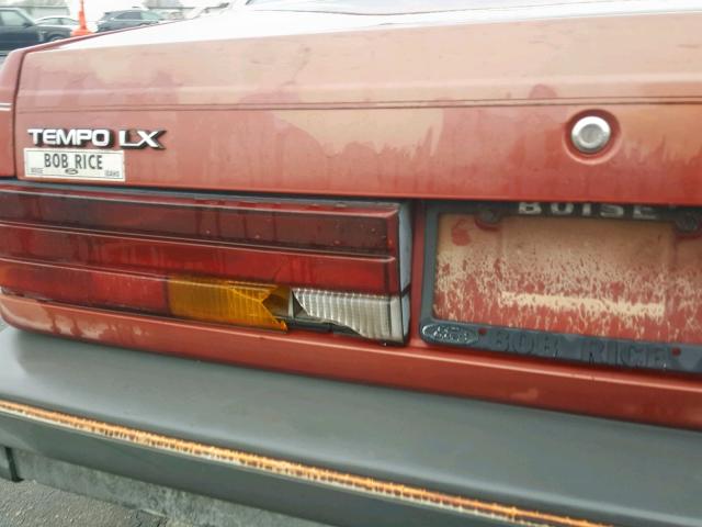 1FABP23H7GK143226 - 1986 FORD TEMPO LX MAROON photo 10