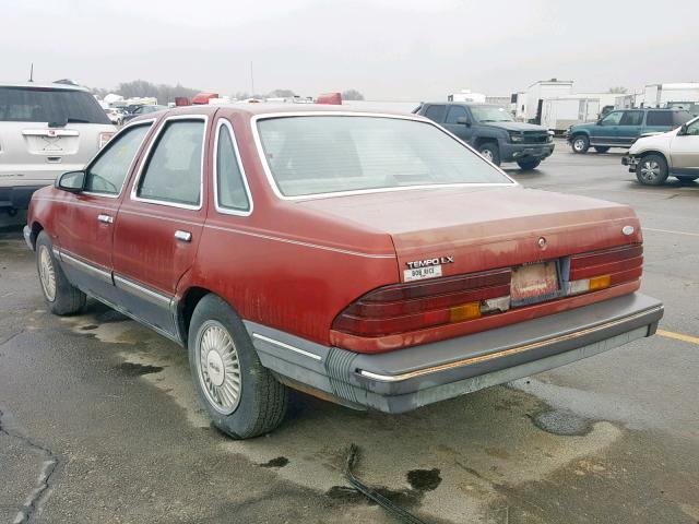 1FABP23H7GK143226 - 1986 FORD TEMPO LX MAROON photo 3