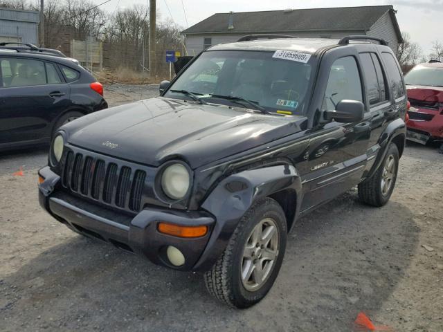 1J8GL58KX3W575693 - 2003 JEEP LIBERTY LI BLACK photo 2