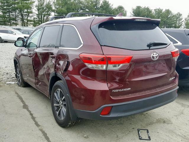 5TDJZRFH4HS386121 - 2017 TOYOTA HIGHLANDER RED photo 3