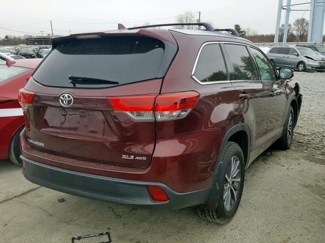 5TDJZRFH4HS386121 - 2017 TOYOTA HIGHLANDER RED photo 4