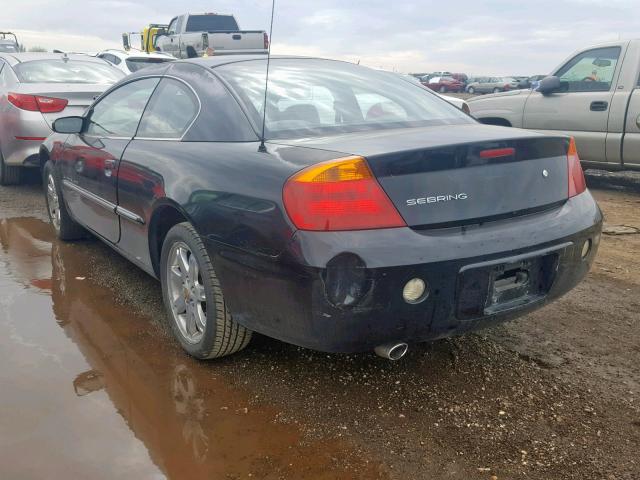 4C3AG52H91E159042 - 2001 CHRYSLER SEBRING LX BLACK photo 3