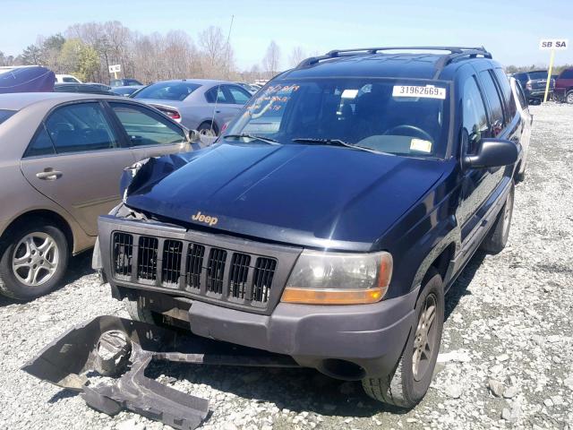 1J4GW48S64C358681 - 2004 JEEP GRAND CHER BLACK photo 2