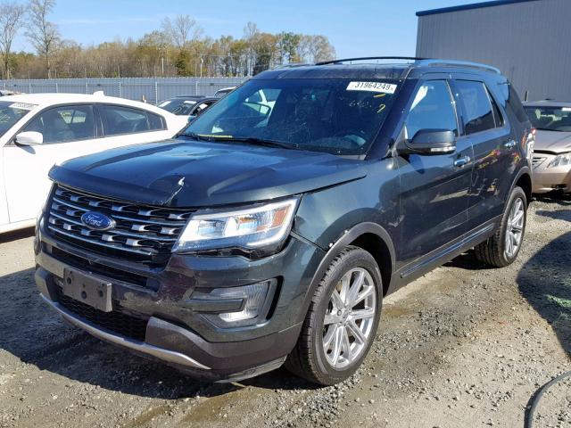 1FM5K8F81GGC14004 - 2016 FORD EXPLORER L GREEN photo 2