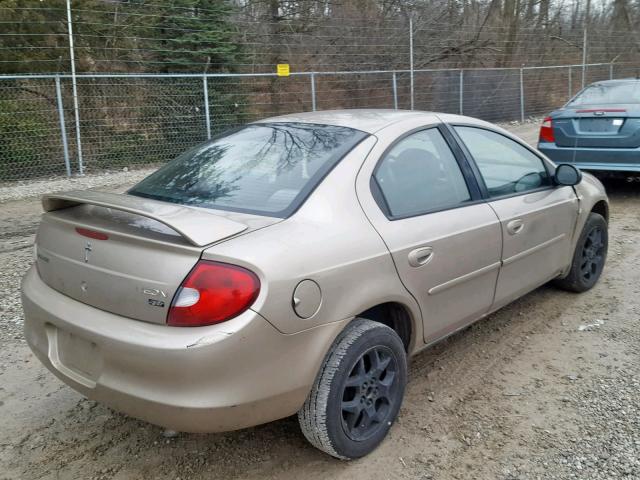 1B3ES56C32D621826 - 2002 DODGE NEON ES GOLD photo 4