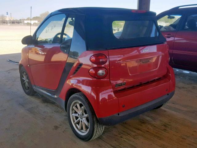 WMEEK31X59K237910 - 2009 SMART FORTWO PAS RED photo 3