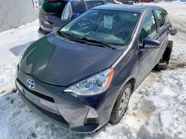 JTDKDTB34E1571563 - 2014 TOYOTA PRIUS C GRAY photo 2