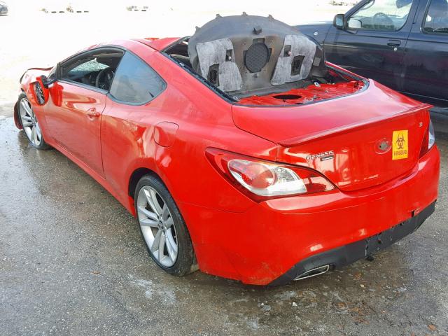 KMHHU6KH1BU062401 - 2011 HYUNDAI GENESIS CO RED photo 3