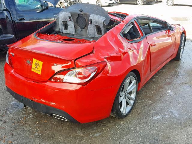 KMHHU6KH1BU062401 - 2011 HYUNDAI GENESIS CO RED photo 4