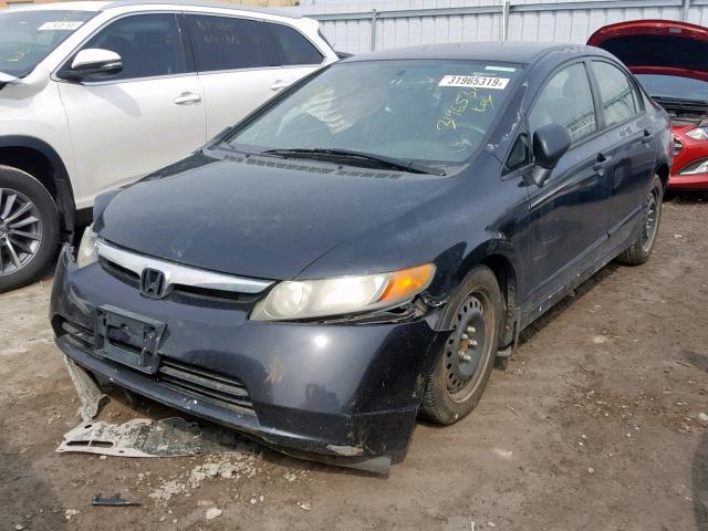 2HGFA16397H001086 - 2007 HONDA CIVIC DX BLACK photo 2