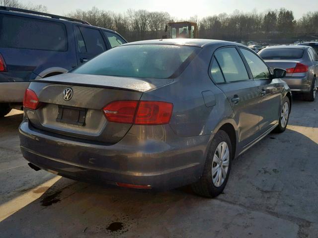 3VW2K7AJ2DM269751 - 2013 VOLKSWAGEN JETTA BASE GRAY photo 4