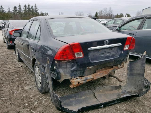 2HGES16483H946655 - 2003 HONDA CIVIC DX BLACK photo 3