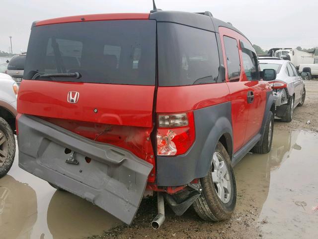 5J6YH18655L010517 - 2005 HONDA ELEMENT EX RED photo 4