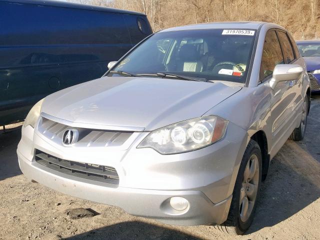 5J8TB18257A009303 - 2007 ACURA RDX SILVER photo 2